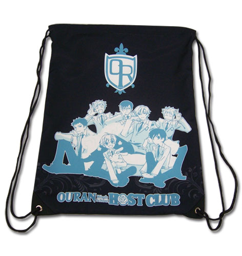 Ouran H.S Host Club - Group Black Drawstring Bag, an officially licensed product in our Ouran High School Host Club Bags department.