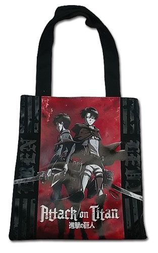 Attack On Titan - Eren & Levi Tote Bag, an officially licensed product in our Attack On Titan Bags department.