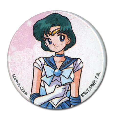Sailor Moon - Sailor Mercury Button 1.25'', an officially licensed product in our Sailor Moon Buttons department.