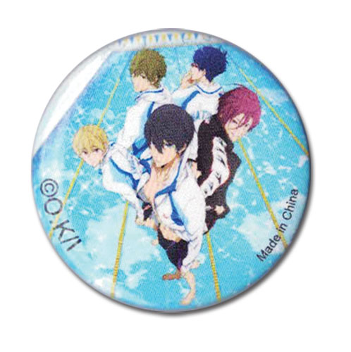 Free! - Group Key Art Button, an officially licensed product in our Free! Buttons department.