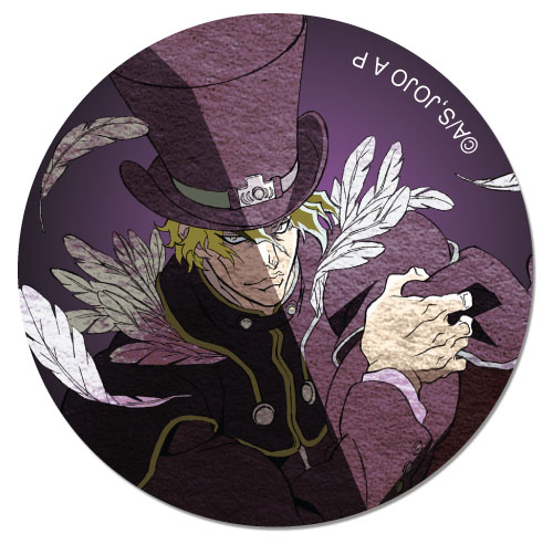 Jojo's Bizarre Adventure - Dio Feathers Button, an officially licensed product in our Jojo'S Bizarre Adventure Buttons department.