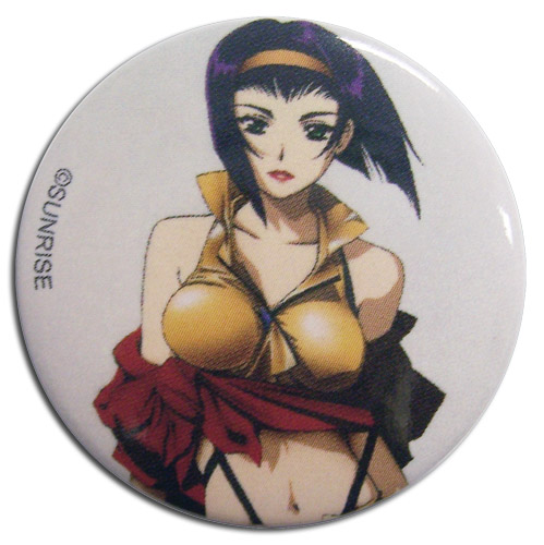 Cowboy Bebop - Faye Button, an officially licensed product in our Cowboy Bebop Buttons department.