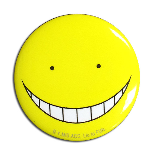 Assassination Classroom - Koro Sensei Happy Button 1.25'', an officially licensed product in our Assassination Classroom Buttons department.