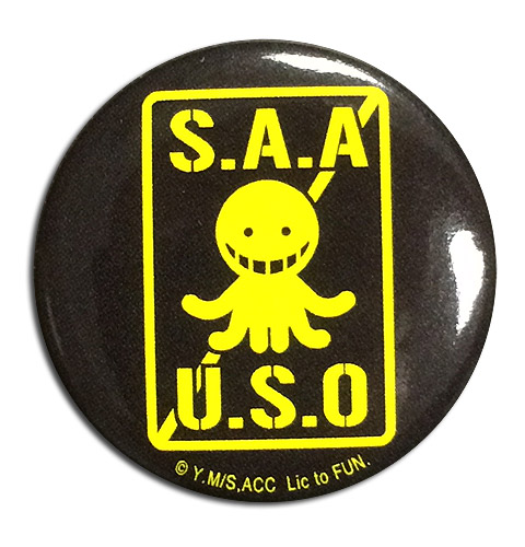 Assassination Classroom - S.A.A.U.S.O. Button, an officially licensed product in our Assassination Classroom Buttons department.