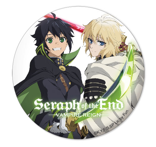 Seraph Of The End - Yuchiro & Mikaela Button 1.25'', an officially licensed product in our Seraph Of The End Buttons department.