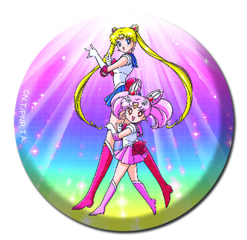Sailor Moon - Sailor Moon & Chibi Moon Button, an officially licensed product in our Sailor Moon Buttons department.