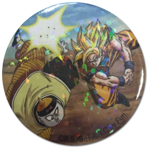Dragon Ball Z - Android 19 & Goku Glitter Button, an officially licensed product in our Dragon Ball Z Buttons department.