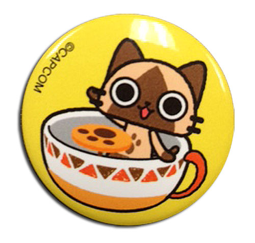 Airou From The Monster Hunter - Airou Teacup Button, an officially licensed product in our Airou From The Monster Hunter Buttons department.