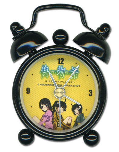 Nisemongatari Karen Tsukihi & Tsubasa Mini Desk Clock, an officially licensed product in our Nisemongatari Clocks department.