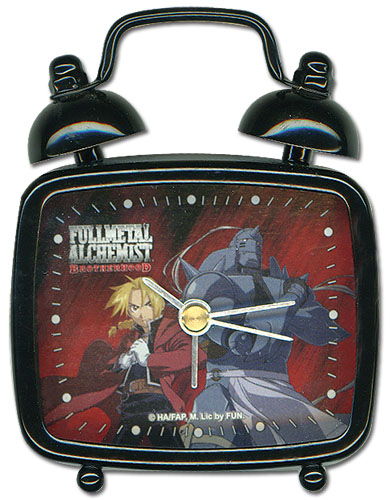 Fullmetal Alchemist Brotherhood Elric Brothers Mini Desk Clock, an officially licensed product in our Fullmetal Alchemist Clocks department.