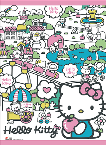 Hello Kitty - Happy Land Wall Scroll, an officially licensed product in our Hello Kitty Wall Scroll Posters department.