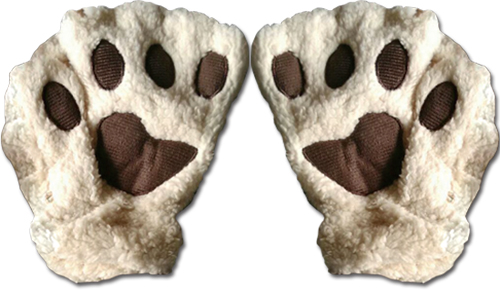 Great Eastern - Beige Paw Fingerless Plush Pr Gloves, an officially licensed product in our Great Eastern Costumes & Accessories department.
