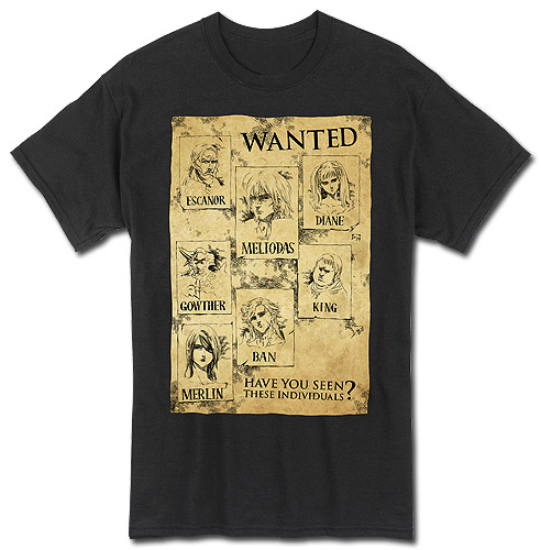 The Seven Deadly Sins - Wanted Posters T-Shirt S, an officially licensed product in our The Seven Deadly Sins T-Shirts department.