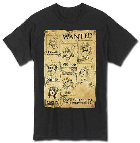 The Seven Deadly Sins - Wanted Posters T-Shirt L, an officially licensed product in our The Seven Deadly Sins T-Shirts department.