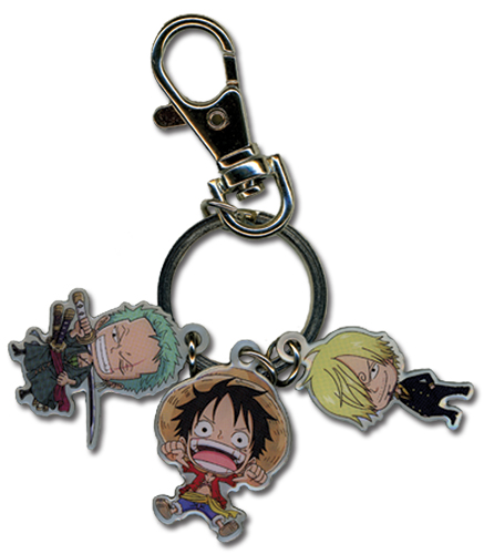 One Piece Luffy, Zoro, & Sanji Metal Keychain, an officially licensed product in our One Piece Key Chains department.