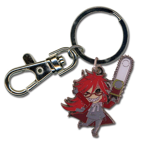 Black Butler Grell Sd Metal Keychain, an officially licensed product in our Black Butler Key Chains department.