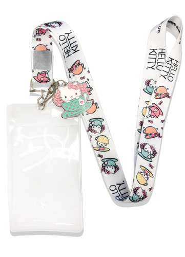 Hello Kitty - Hello Kitty In The Tea Cup Lanyard With Charm, an officially licensed product in our Hello Kitty Lanyard department.