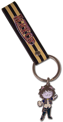 Black Cat Train Metal & Leather Keychain, an officially licensed Black Cat product at B.A. Toys.