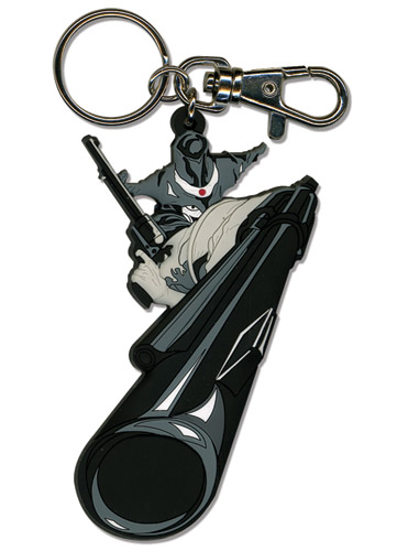 Afro Samurai Justice Holding Pistol Pvc Keychain, an officially licensed Afro Samurai product at B.A. Toys.