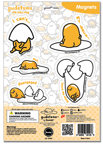 Gudetama - Lazy Eggs Magnet Sheet, an officially licensed product in our Gudetama Magnet department.