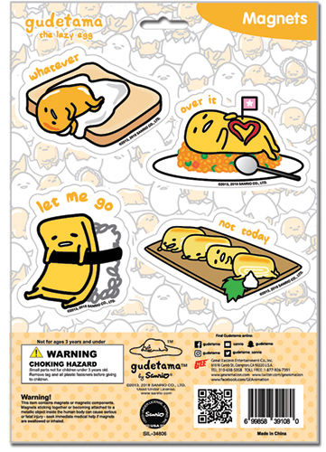 Gudetama - Foods Magnet Sheet, an officially licensed product in our Gudetama Magnet department.