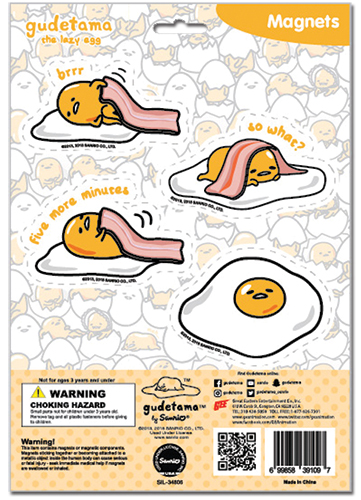 Gudetama - Bacon & Egg Magnet Sheet, an officially licensed product in our Gudetama Magnet department.