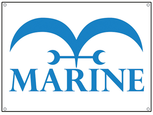 One Piece Marines Flag, an officially licensed product in our One Piece Flag department.