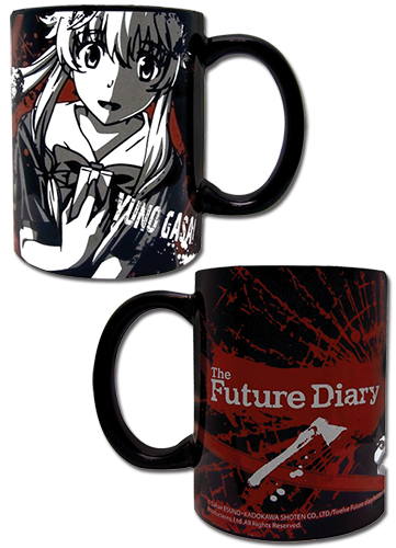 Future Diary - Yuno Black Mug, an officially licensed product in our Future Diary Mugs & Tumblers department.