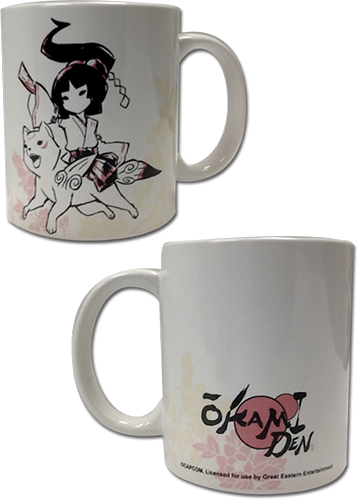 Okami Den - Chibiterasu & Kagura Mug, an officially licensed product in our Okamiden Mugs & Tumblers department.