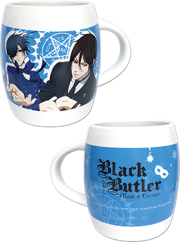 Black Butler B.O.C. - Group With Mask Mug, an officially licensed product in our Black Butler Book Of Circus Mugs & Tumblers department.