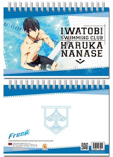 Free! - Haruka At Pool Hardcover Notebook, an officially licensed product in our Free! Stationery department.
