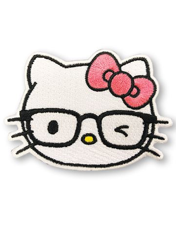 Hello Kitty - Hello Kitty With Eyeglasses Patch, an officially licensed product in our Hello Kitty Patches department.