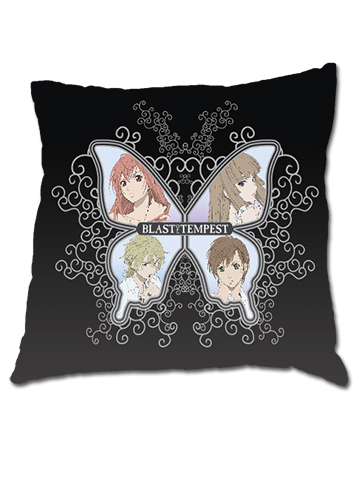 Blast Of Tempest Group Butterfly Square Pillow, an officially licensed Blast Of Tempest product at B.A. Toys.
