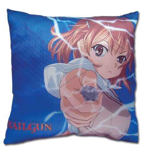 A Certain Scientific Railgun Mikoto Square Pillow, an officially licensed product in our A Certain Scientific Railgun Pillows department.
