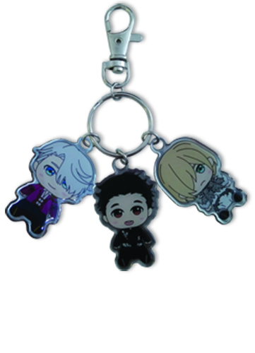 Yuri On Ice!!! - Sd Yuri, Victor & Yurio Metal Keychain, an officially licensed product in our Yuri!!! On Ice Key Chains department.