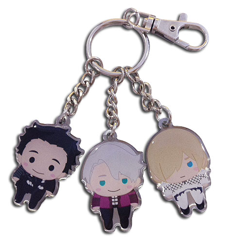 Yuri On Ice!!! - Pinched Sd Trip Metal Keychain, an officially licensed product in our Yuri!!! On Ice Key Chains department.
