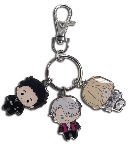 Yuri On Ice!!! -Sd Competition Trio Metal Keychain, an officially licensed product in our Yuri!!! On Ice Key Chains department.