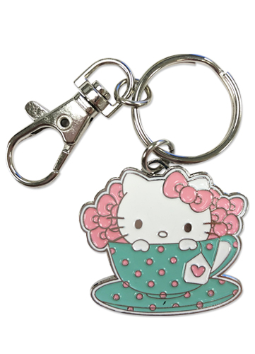 Hello Kitty - Tea Time Hello Kitty Enamel Metal Keychain, an officially licensed product in our Hello Kitty Key Chains department.