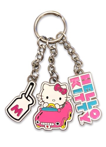 Hello Kitty - Hello Kitty In Car Enamel Metal Multi Keychain, an officially licensed product in our Hello Kitty Key Chains department.