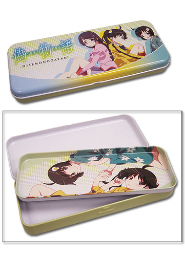 Nisemonogatari Araragi Sister & Tsubasa Tin Pencil Case, an officially licensed product in our Nisemongatari Pencil Cases department.