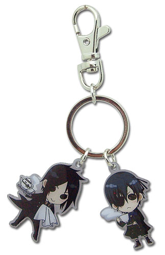 Black Butler Sebastian & Ciel Sd Metal Keychain, an officially licensed product in our Black Butler Key Chains department.
