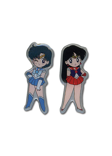 Sailormoon Sd Sailor Mercury & Sailor Mars Pinset, an officially licensed product in our Sailor Moon Pins & Badges department.