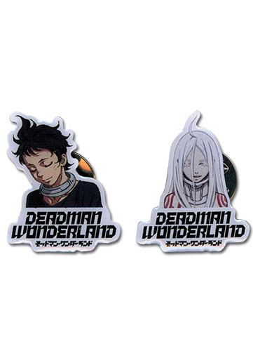 Deadman Wonderland Shiro & Ganta Eye Closing Version Pinset, an officially licensed product in our Deadman Wonderland Pins & Badges department.