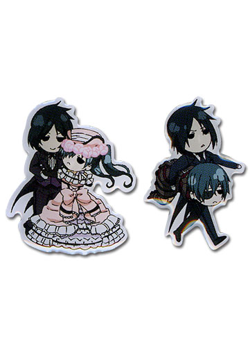 Black Butler Sebastain & Ciel Metal Pinset, an officially licensed Black Butler product at B.A. Toys.