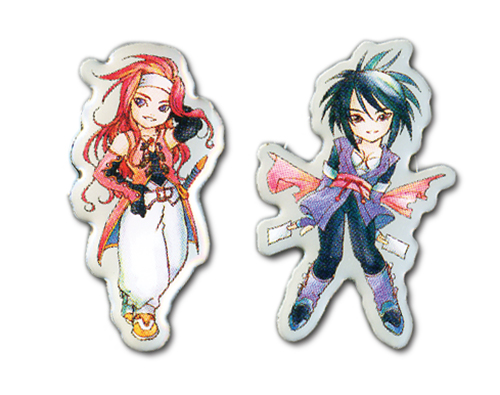 Tales Of Symphonia - Sd Zelos & Sheena Pin Set, an officially licensed product in our Tales Of Symphonia Pins & Badges department.