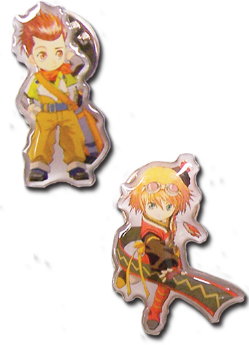 Tales Of Vesperia - Sd Rita And Sd Karol Pinset, an officially licensed product in our Tales Of Vesperia Pins & Badges department.