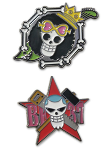 One Piece - Brooke & Franky Skull Pin Set 1.5'' Pin Set, an officially licensed product in our One Piece Pins & Badges department.