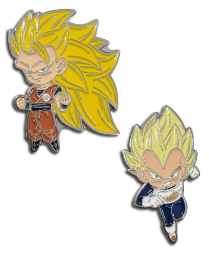 Dragon Ball Super - Ss3 Goku & Ss Vegeta Enamel Pins, an officially licensed product in our Dragon Ball Super Pins & Badges department.