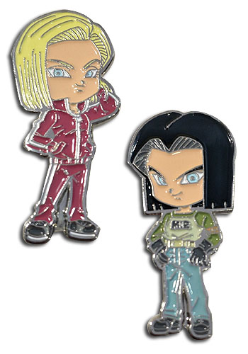 Dragon Ball Super - Android 17 & Android 18 Enamel Pins, an officially licensed product in our Dragon Ball Super Pins & Badges department.