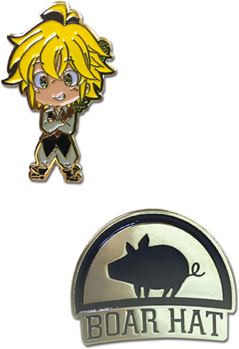The Seven Deadly Sins - Meliodas & Boar Hat Pins, an officially licensed product in our The Seven Deadly Sins Pins & Badges department.
